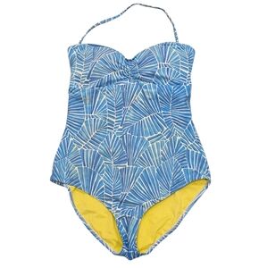 VINEYARD VINES ABSTRACT LEAF‎ STRAPLESS SWIMSUIT M